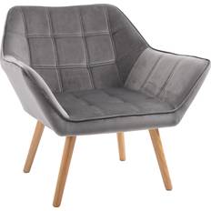 Homcom Velvety Polyester Scandinavian Grey Sessel 72.5cm