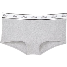 PINK Logo Cotton Boyshort Panty - Medium Heather Grey