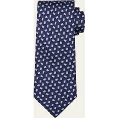 Ferragamo Men Ties Ferragamo Men's Teddy Bear-Print Silk Tie FNAVY