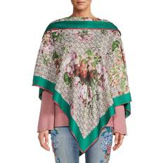 Capes & Ponchos La Fiorentina Women's Floral Poncho Green one-size