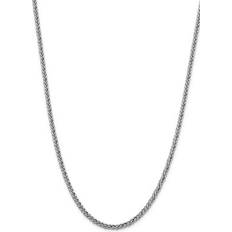 Men - White Gold Necklaces Primal Gold by: Time, Karat White 4.30mm Semi-solid 3-Wire Wheat Chain