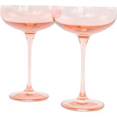 Estelle Colored Glass Blush Pink Champagne Glass 8.25fl oz 2pcs