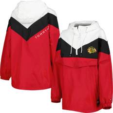 Tommy Hilfiger Red Outerwear Tommy Hilfiger Women's Black, Red Chicago Blackhawks Staci Half-Zip Windbreaker Jacket Black, Red Black/Red