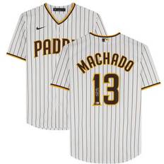 Sports Fan Products Fanatics Authentic Manny Machado San Diego Padres Autographed White Nike Replica Jersey