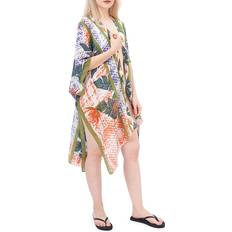 Polyester Capes & Ponchos Save The Ocean Women's Tropical Print Kimono Orange Multi one-size