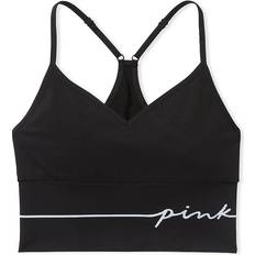 PINK Seamless Longline Sports Bra - Pure Black