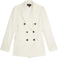 White Blazers Karen Millen Tailored Double Breasted Blazer - Ivory