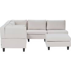 Beliani Unstad with Foot Stool Light Beige Sofa 228cm 6Stk. 5-Sitzer