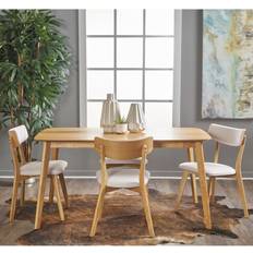 Christopher Knight Home Alma Mid-Century Light Beige Dining Set 35.5x59" 5