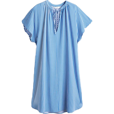 Blau - Damen - XXL Kleider H&M Women Tie-detail Dress - Blue/Striped