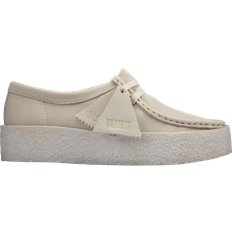 Women Moccasins Clarks Wallabee Cup - White Nubuck