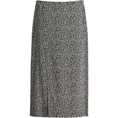 Damen Röcke H&M Crêpe Skirt - Black/Small Flowers
