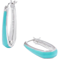 Kendra Scott Earrings Kendra Scott Kelsey Hoop Earrings - Silver/Turquoise