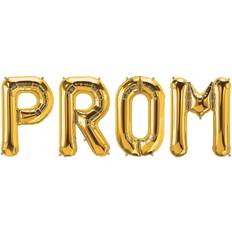 Fun Express Letter Balloons Prom Gold 4-pack