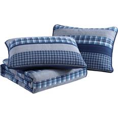 Nautica Addison Quilts Gray, Blue, White (243.8x233.7cm)