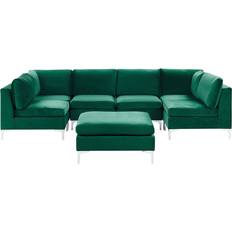 3-Sitzer - U-Sofas Beliani U Shaped Modular Green Sofa 300cm 3-Sitzer