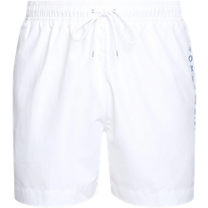 Tommy Hilfiger Bekleidung Tommy Hilfiger Original Logo Mid Length Swim Shorts - Th Optic White