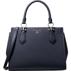 Michael Kors Marilyn Medium Saffiano Leather Satchel - Navy