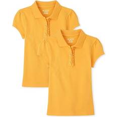 The Children's Place Girl's Uniform Ruffle Pique Polo 2-pack - Yellow Pencil