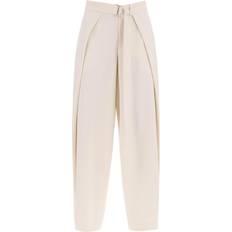 Ami Paris White Pants & Shorts Ami Paris Layered Wide-leg Belted Trousers