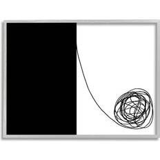 Framed Art Stupell Industries Simple Modern Black & White Scribble Framed Art