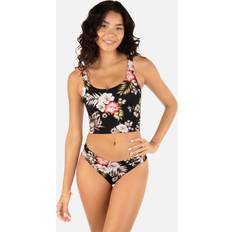 XL Tankinis Hurley Juniors' Highland Tropics Printed Scoop-Neck Bikini Black