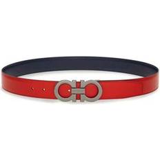 Ferragamo Red Belts Ferragamo Gancini-buckle Reversible Leather Belt