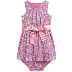 Polo Ralph Lauren Poplin Dress & Bloomer - Palais Floral Hot Pink