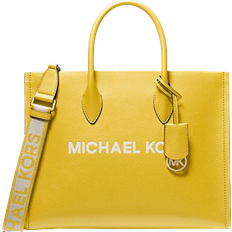 Michael Kors Mirella Medium Pebbled Leather Tote Bag - Golden Yellow