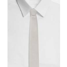 Weiß Krawatten Dolce & Gabbana Cravatta Pala Man Ties And Pocket Squares White Silk