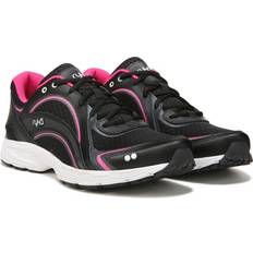 Pink - Women Walking Shoes Ryka Sky Walk Walking Shoes Black/Pink Leather Breathable Mesh, Lightweight