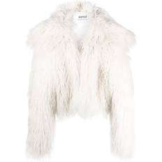 Ami Paris White Outerwear Ami Paris Faux-fur Cropped Jacket