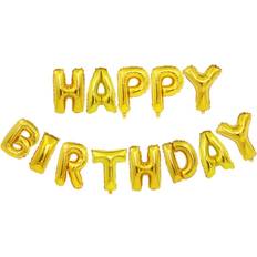 Megabilligt Letter Balloons Happy Birthday Gold 13pcs