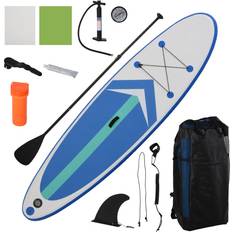 Inflatable SUP Board SUP Sets Soozier Inflatable SUP Stand Up Paddle Board Ultra-Light Yoga with Non-Slip Deck Premium Accessories Blue Aosom.com