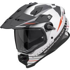 Scorpion Motocross Helmets Motorcycle Helmets Scorpion ADF-9000 Air Feat Matt White Black Red Adventure Helmet