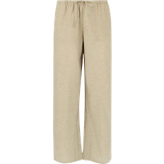 Gina Tricot Linen Blend Trousers - Beige