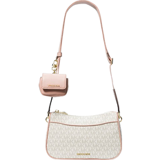 Bags Michael Kors Jet Set Medium Signature Logo Crossbody Bag with Case for Apple AirPods Pro - Vanilla/Soft Pink