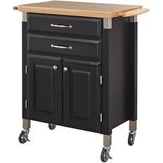 Homestyles Dolly Madison Kitchen Cart Black Trolley Table 17.8x32.8"