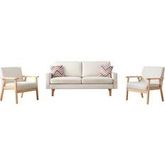 Lilola Home Bahamas 3 Beige Sofa 70" 3pcs 5 Seater