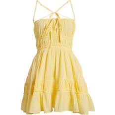 Free People Taking Sides Mini Dress - Mellow Yellow