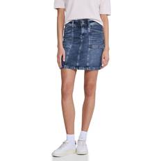 Blau - Damen - Miniröcke Street One Midiröcke Denim-Skirt,hw,indigo bunt