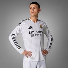 Real Madrid Game Jerseys Adidas Real Madrid 24/25 Long Sleeve Home Authentic Jersey White Mens