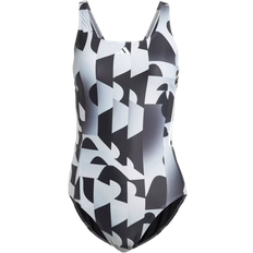 Bademode reduziert Adidas Women's 3-Stripes Graphic V-Back Swimsuit - Black