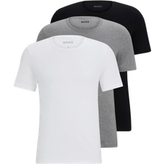 Hugo Boss Logo Embroidered T-shirt 3-pack - White/Grey/Black