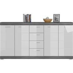 Xonox Home High-Gloss Smoke Silver Sideboard 165x85cm