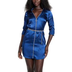 Guess Factory Galina Satin Shirtdress - Blue