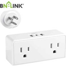 Electrical Installation Materials BN-Link multi plug outlet extender w/ 2 usb a 1 usb c5v,2.4a wall plug adapter White 0.25 pounds