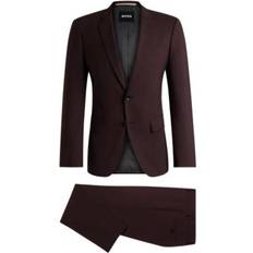 Suits Hugo Boss Men's Slim-Fit Patterned Suit Open Red