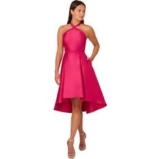 Adrianna Papell Red Dresses Adrianna Papell Halter High-Low Mikado Dress