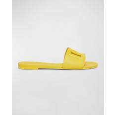 Dolce & Gabbana Slippers & Sandals Dolce & Gabbana Bianca Interlock Slide Sandal